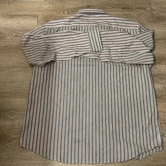 New nwt Nautical long sleeve button down wrinkle resistant stripe shirt size xl - Picture 6 of 7